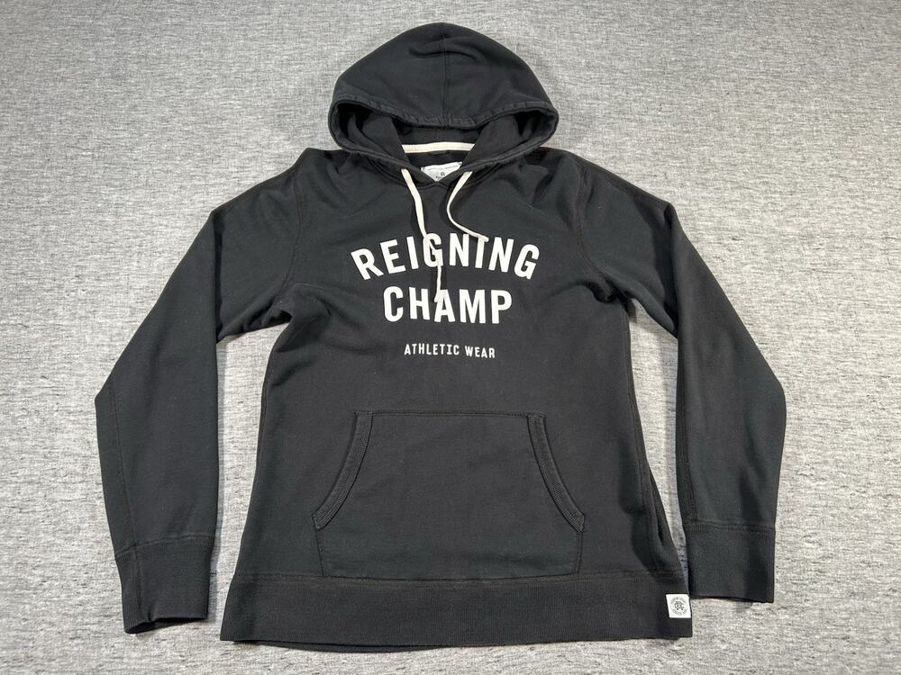 Reigning Champ Hoodie Sweatshirt Mens Large Black Cotton Pullover Athletic Wear